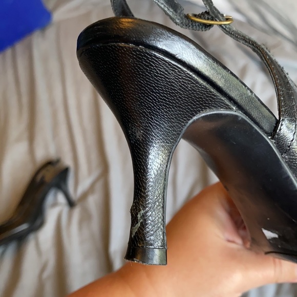 Black Slingback heels peeptoe - Picture 6 of 6